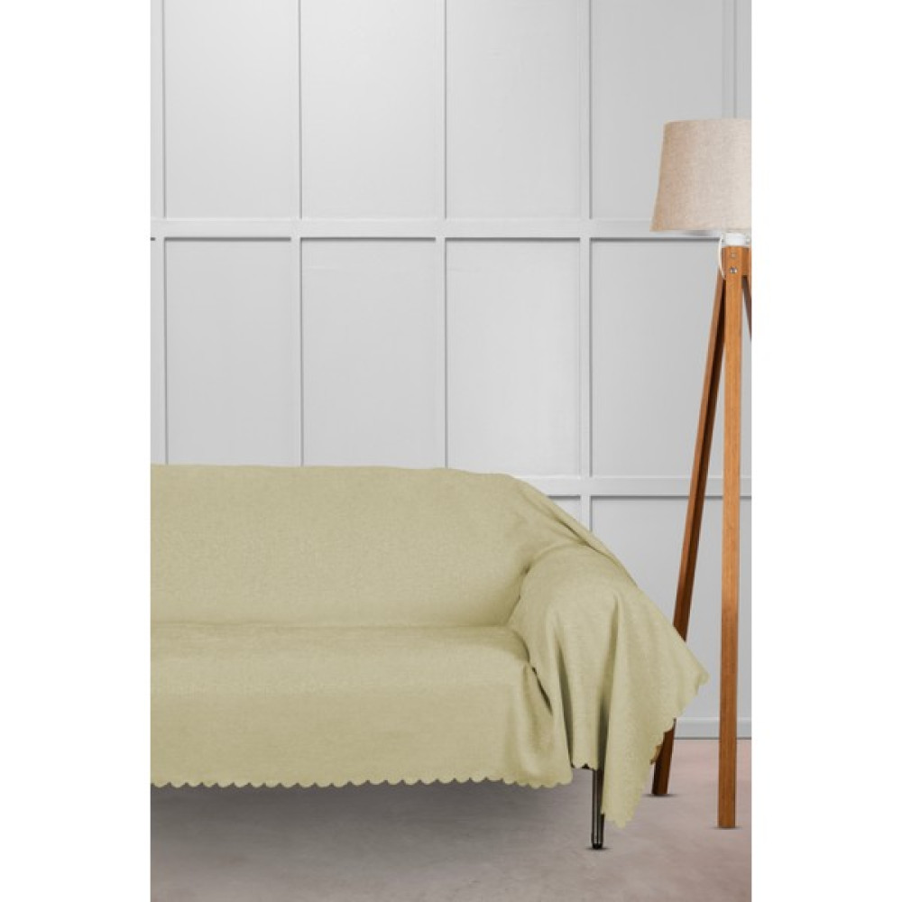 Velerde Home Jakar Şönil Kaymaz Koltuk Örtüsü Şalı Standart En 175CM x Boy 300CM Kollarıda Kapatır Krem - 175 x 300 cm Koltuk & Kanepe Örtüsü Fiyatı