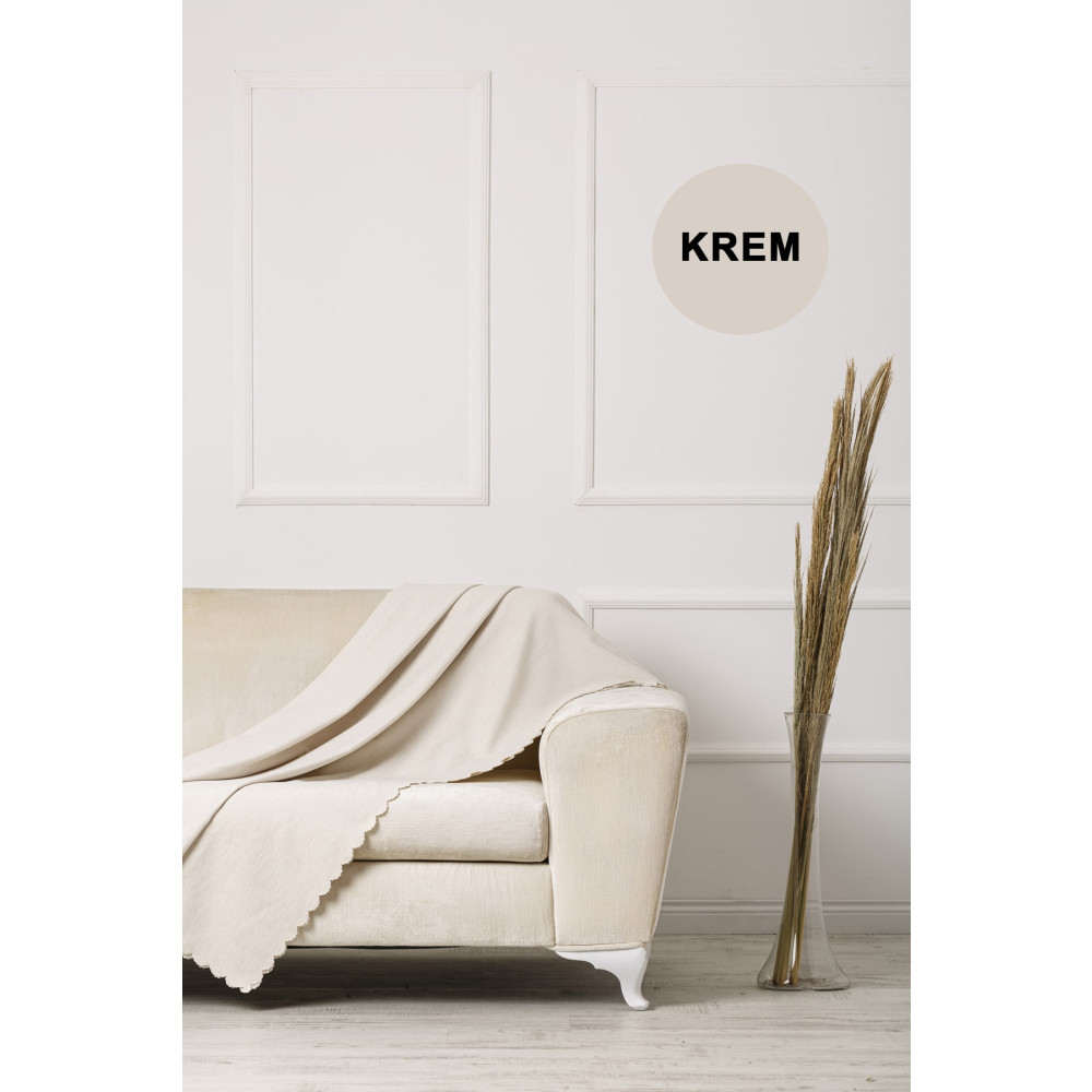 VELERDE HOME Velerde Krem Şönil Çift Taraflı Çekyat Koltuk Örtüsü Şalı Koltuk & Kanepe Örtüsü Fiyatı