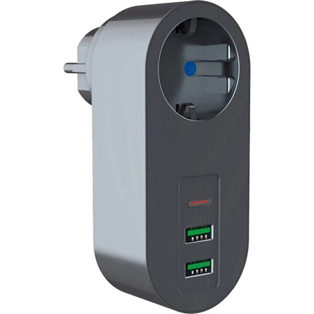 Velliw 2 USB , 1 Type-C Girişli Tekli Priz Akım Korumalı Oyuncu Bilgisayarları ve Profesyoneller Için - Siyah Prizler Fiyatı