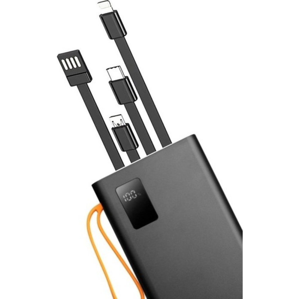 Velliw 20.000 Mah Pd 22.5W Dahili Kablolu 3.0 Hızlı Şarj Destekli Powerbank, Dijital Göstergeli Powerbank - Siyah Taşınabilir Şarj Cihazı - Powerbank Fiyatı