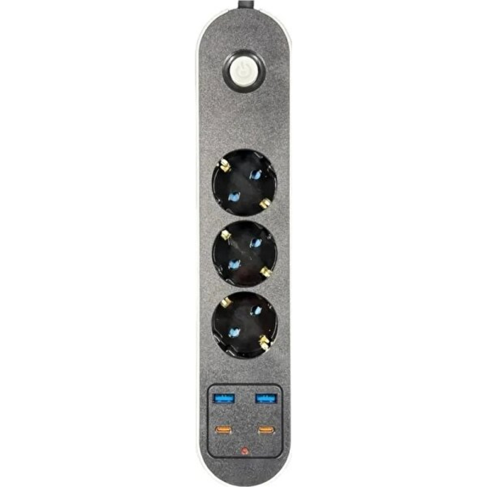 Velliw Akım Korumalı 2 x USB 2 x Type-C Girişli 2 Metre Uzatma Kablolu Akım Korumalı Priz - Siyah Prizler Fiyatı