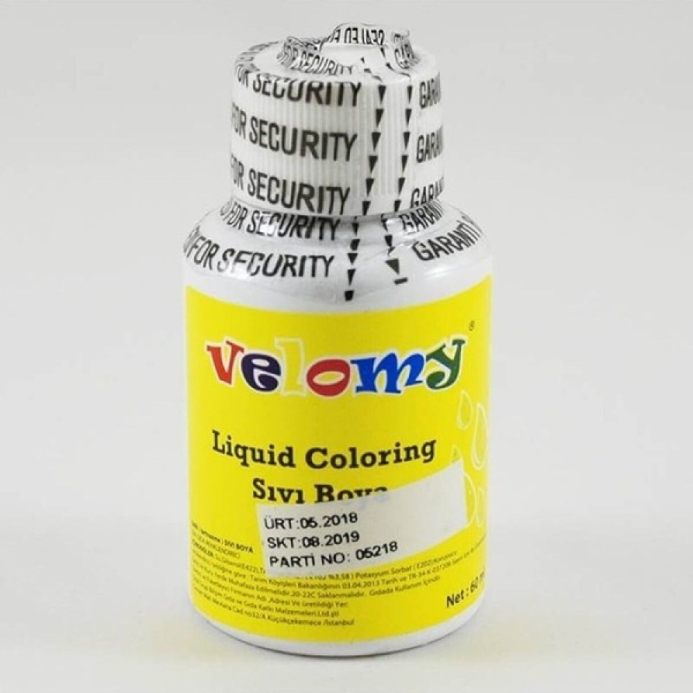 Velomy Sarı Renk Sıvı Gıda Boyası 60 ml Oto Boyaları Fiyatı