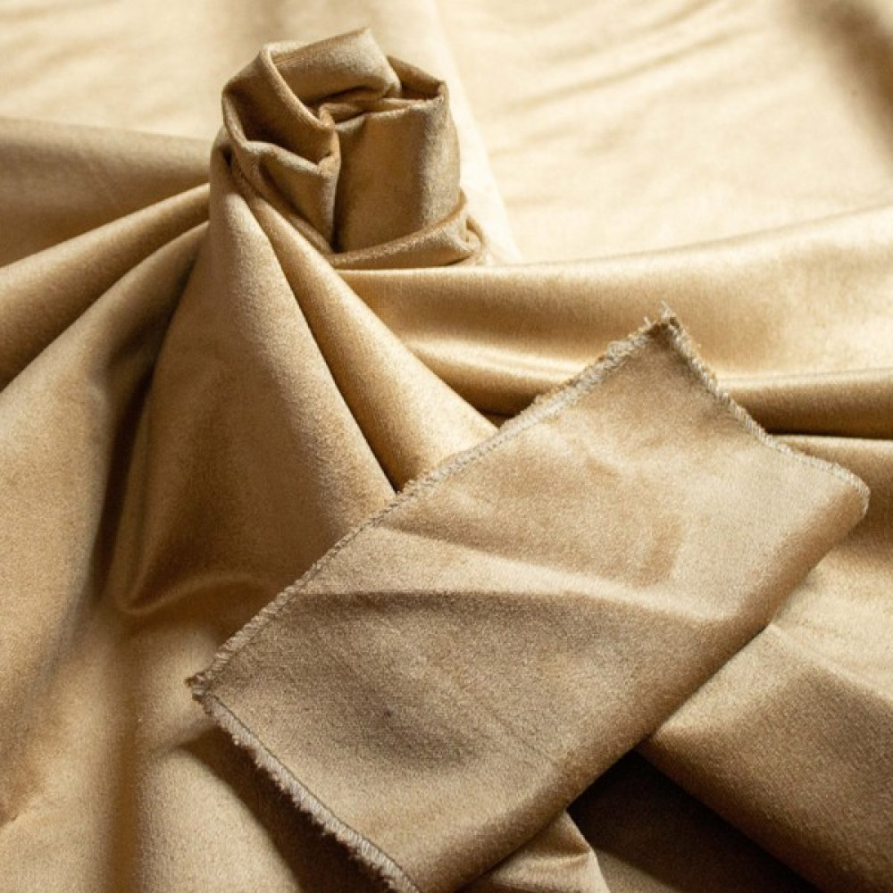 Velvet Mat Lüks Kadife Döşemelik Kumaş- Karamel - 140 cm - 1 m Kumaşlar Fiyatı