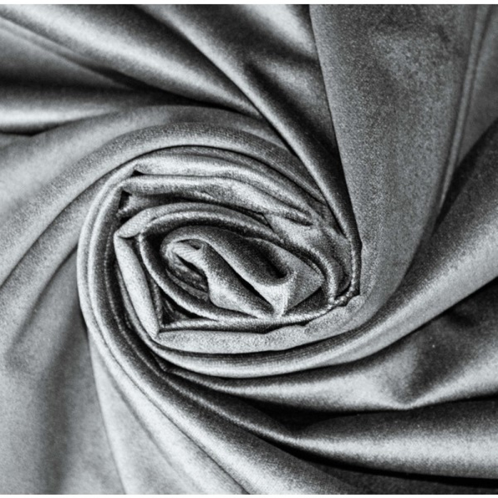 Velvet Mat Lüks Kadife Döşemelik Kumaş- Koyu Gri - 140 cm - 1 m Kumaşlar Fiyatı
