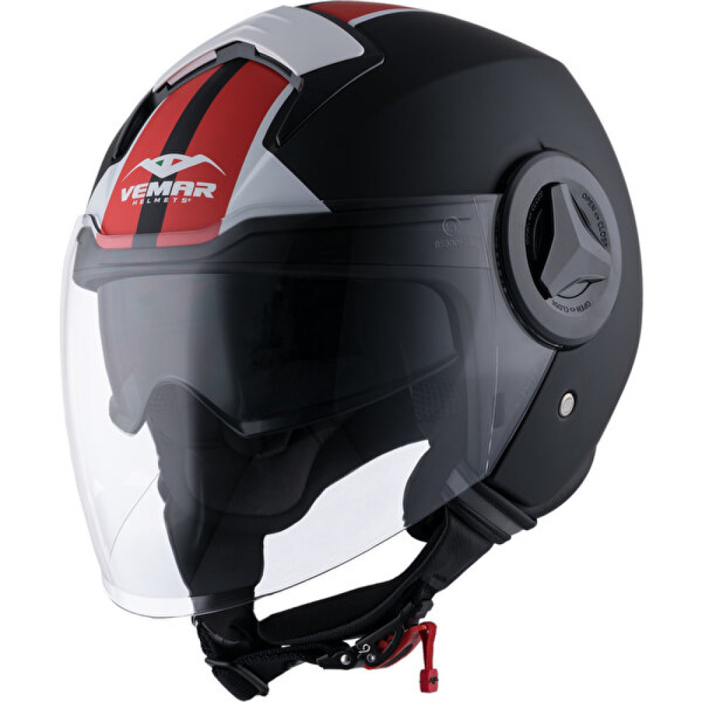 Vemar Breeze Yarım Kask Mat Siyah Kırmızı - XL Motorsiklet Kaskları Fiyatı