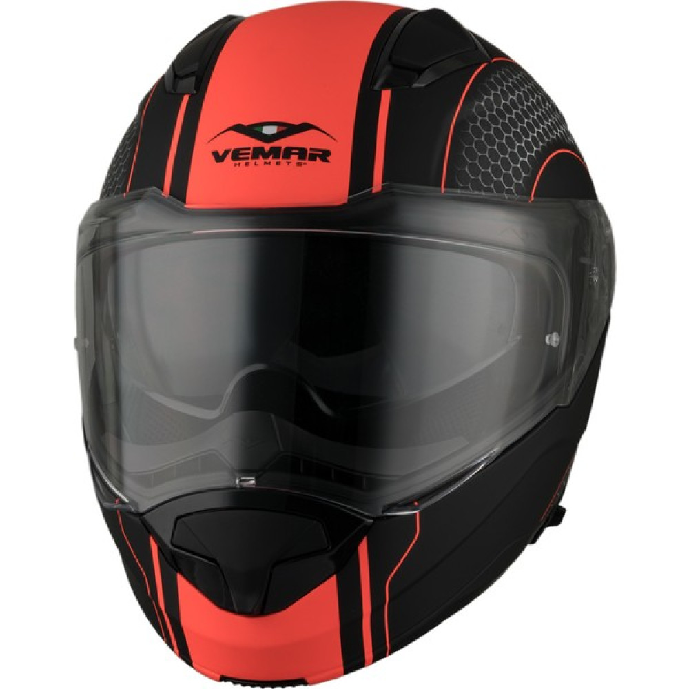 Vemar Sharkı Çene Açılır Kask Mat Siyah Turuncu XL Motorsiklet Kaskları Fiyatı