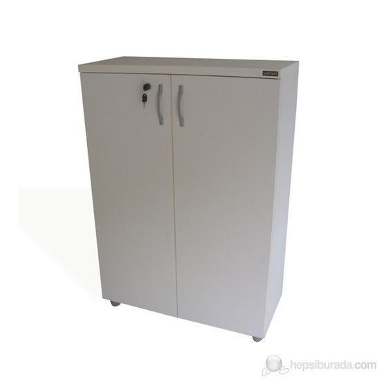Vena Beyaz 80x35x115 cm Tam Kapak Ofis Dolabı