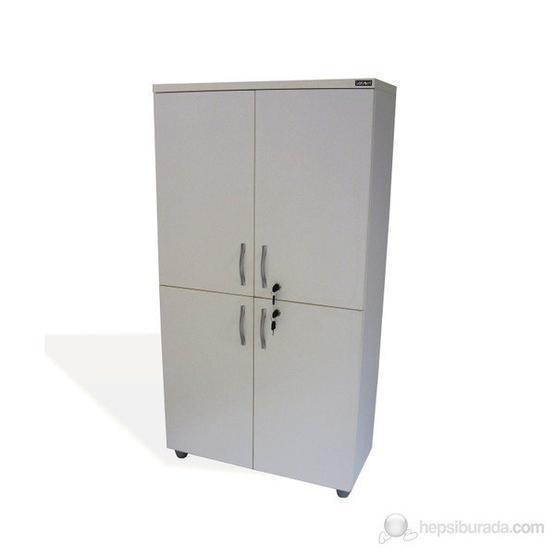 Vena Beyaz 80x35x150 cm Tam Kapak Ofis Dolabı