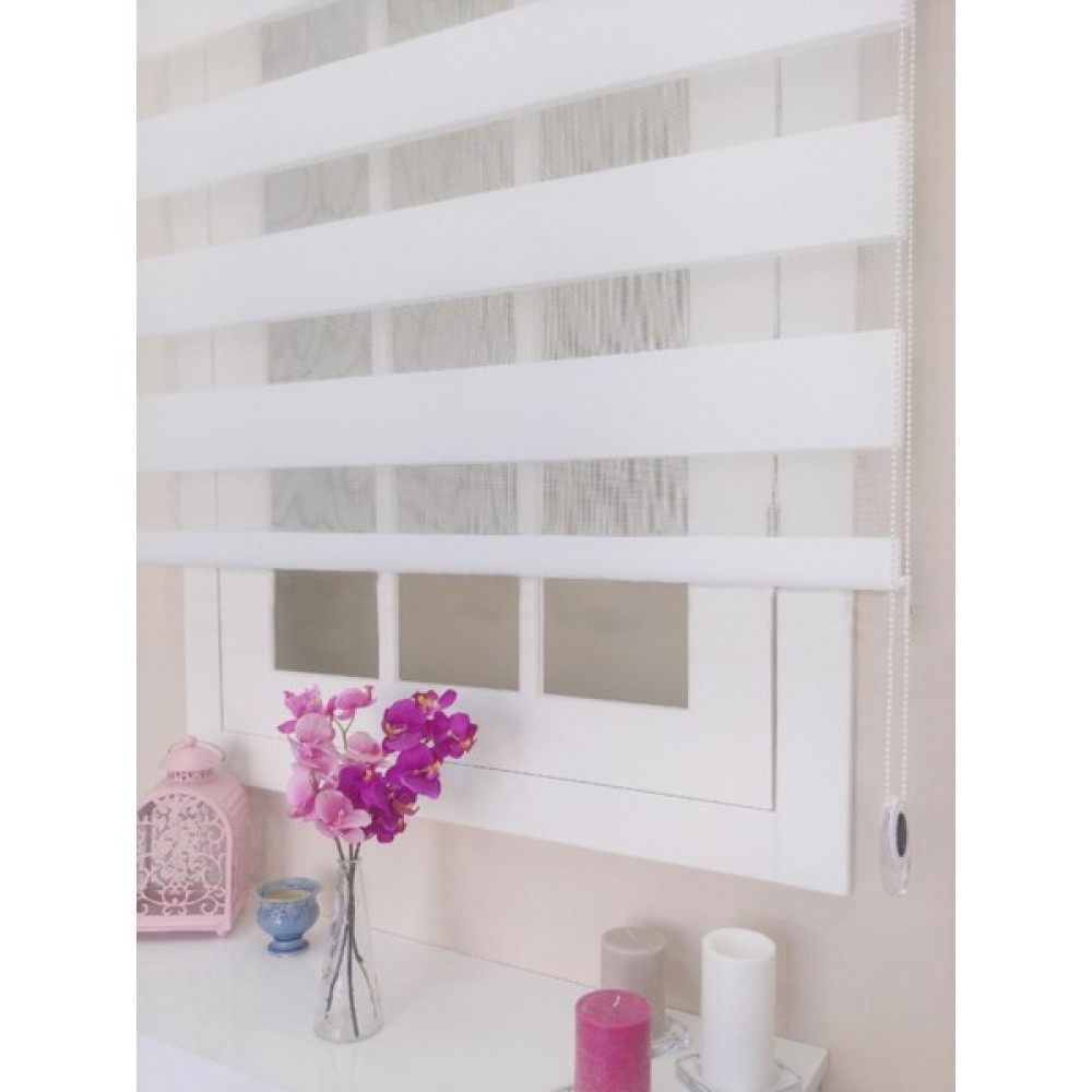 Venassa Bambu Zebra Stor Perde - 250 x 220 cm - Beyaz Stor Perde Fiyatı