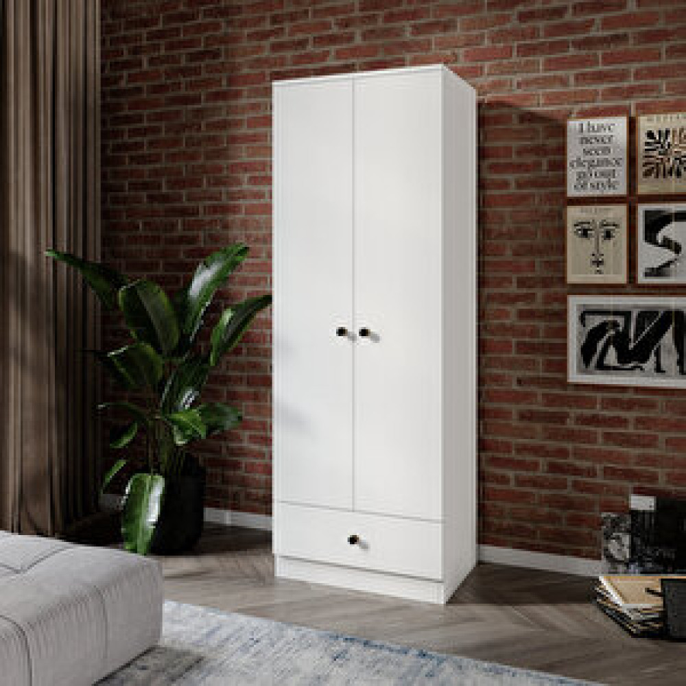 Venatto Diamont 2 Kapaklı Dolap Beyaz %100 Mdf Bebek Odası Gardırop Fiyatı