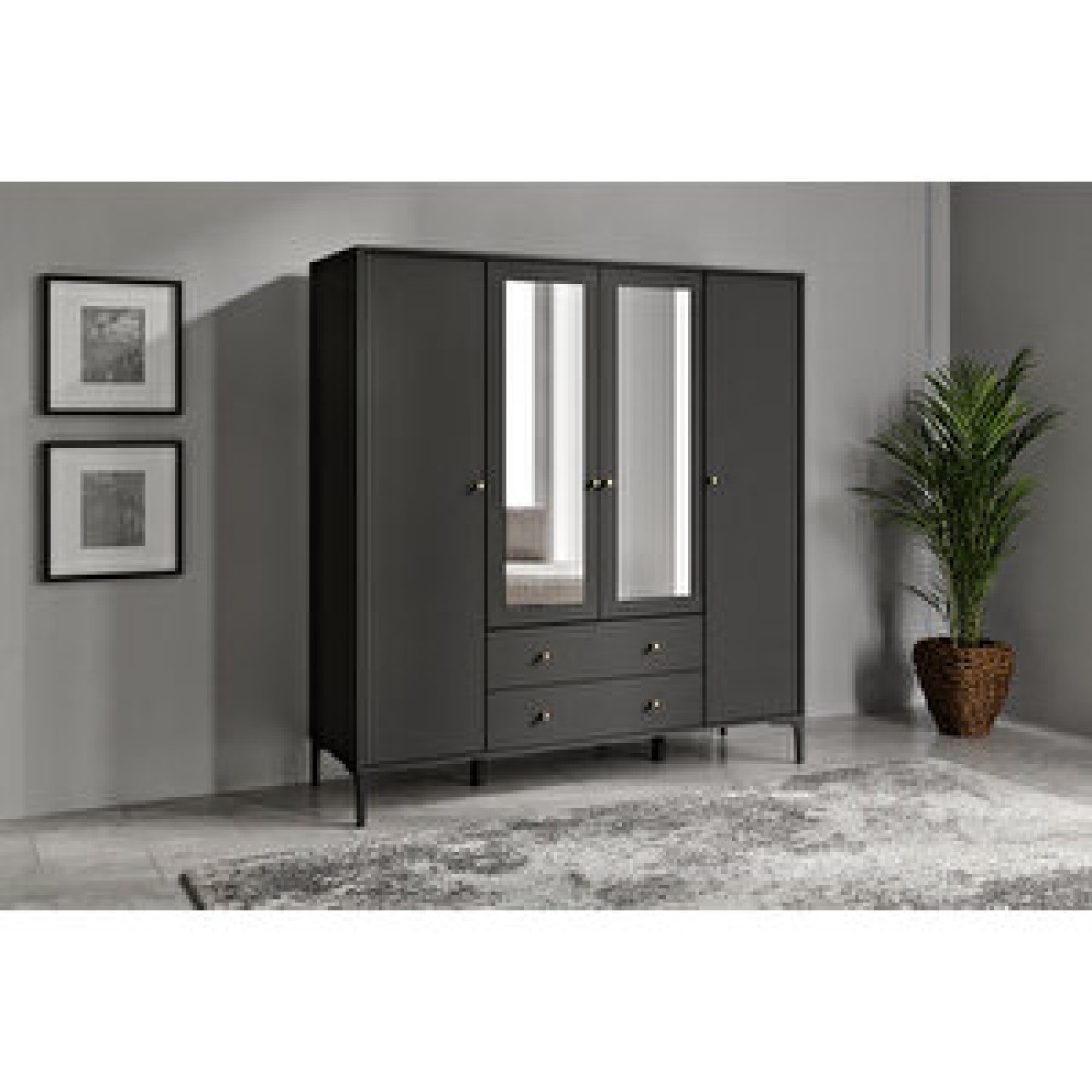 Venatto Focus 4 Kapılı Aynalı Dolap %100 Mdf Bebek Odası Gardırop Fiyatı