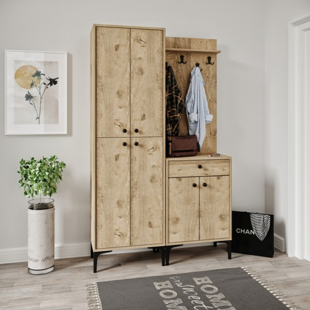 Venatto Paris Vestiyer Wood (%100MDF) - Meşe Portmanto Fiyatı