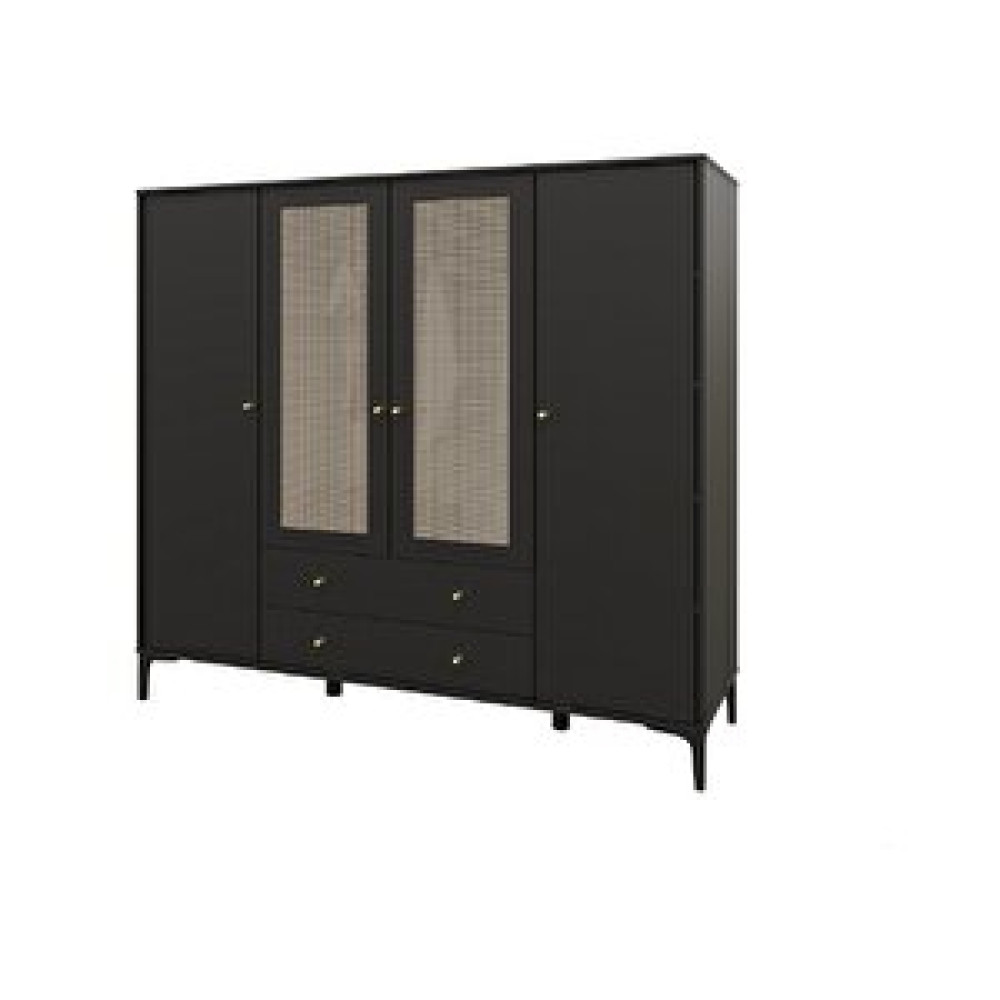 Venatto Trio Black 4 Kapılı Dolap %100 Mdf Bebek Odası Gardırop Fiyatı
