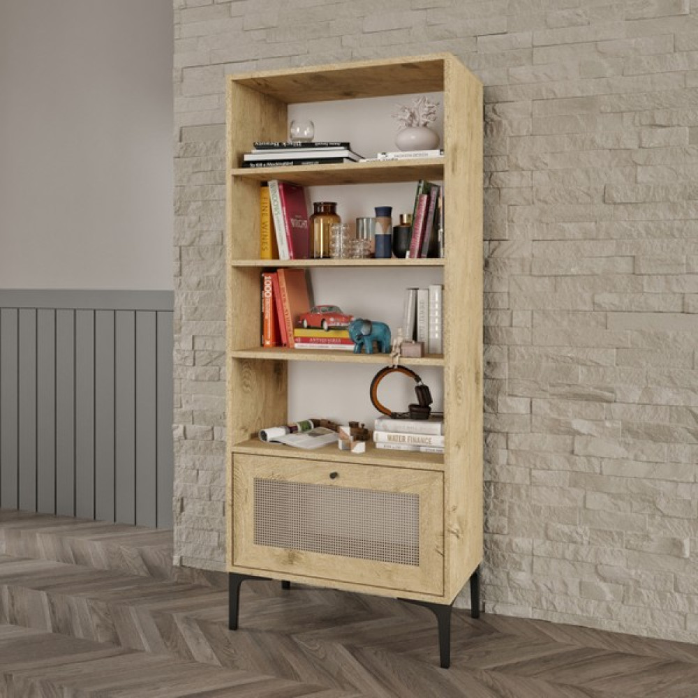 Venatto Trio Dekoratif KİTAPLIK(%100MDF) - Meşe Kitaplık Fiyatı