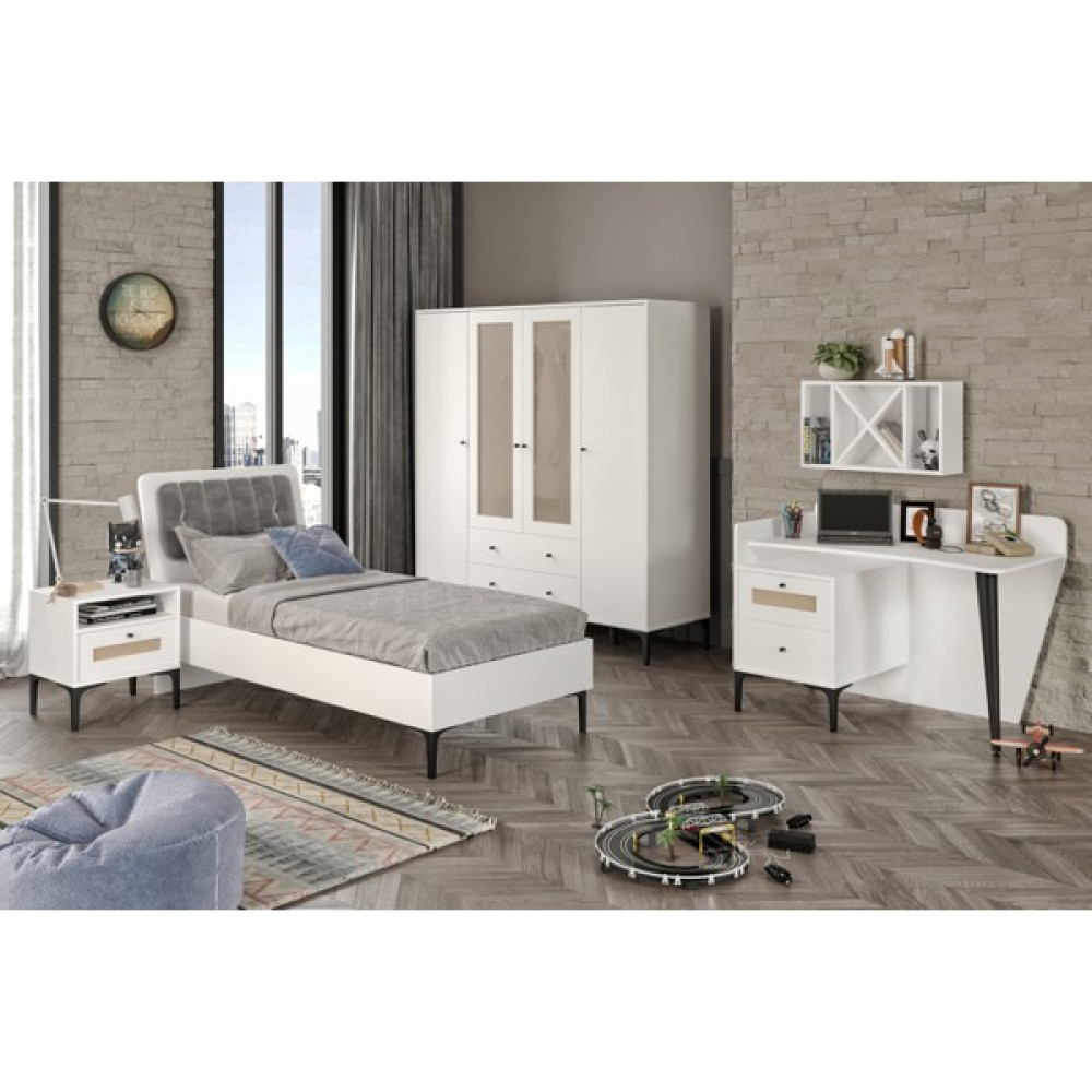 Venatto Trio Xl White Genç Odası - Beyaz Genç Odası Takımı / Seti Fiyatı