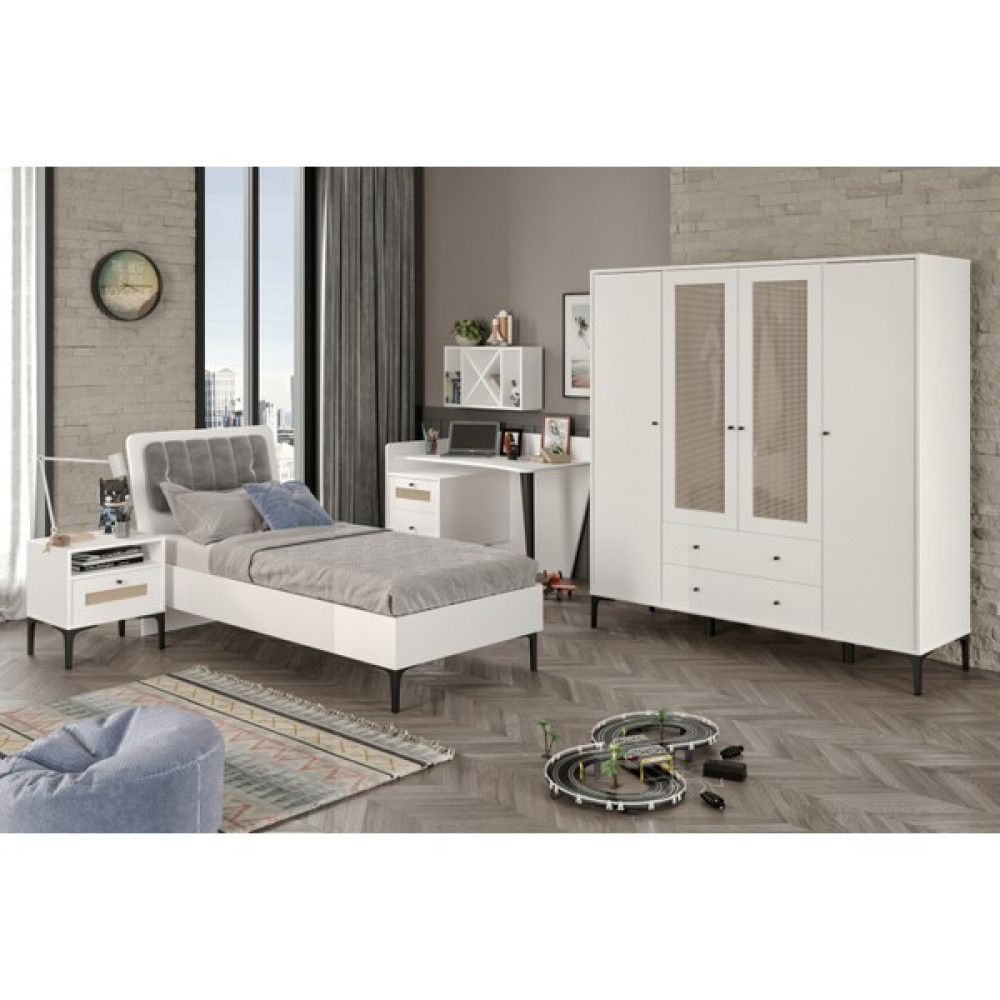 Venatto Trio Xl White Genç ODASI(%100MDF) - Karyağdı Genç Odası Takımı / Seti Fiyatı