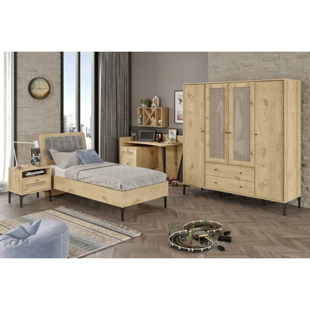Venatto Trio Xl Wood Genç Odası (%100MDF) - Antik Meşe Genç Odası Takımı / Seti Fiyatı