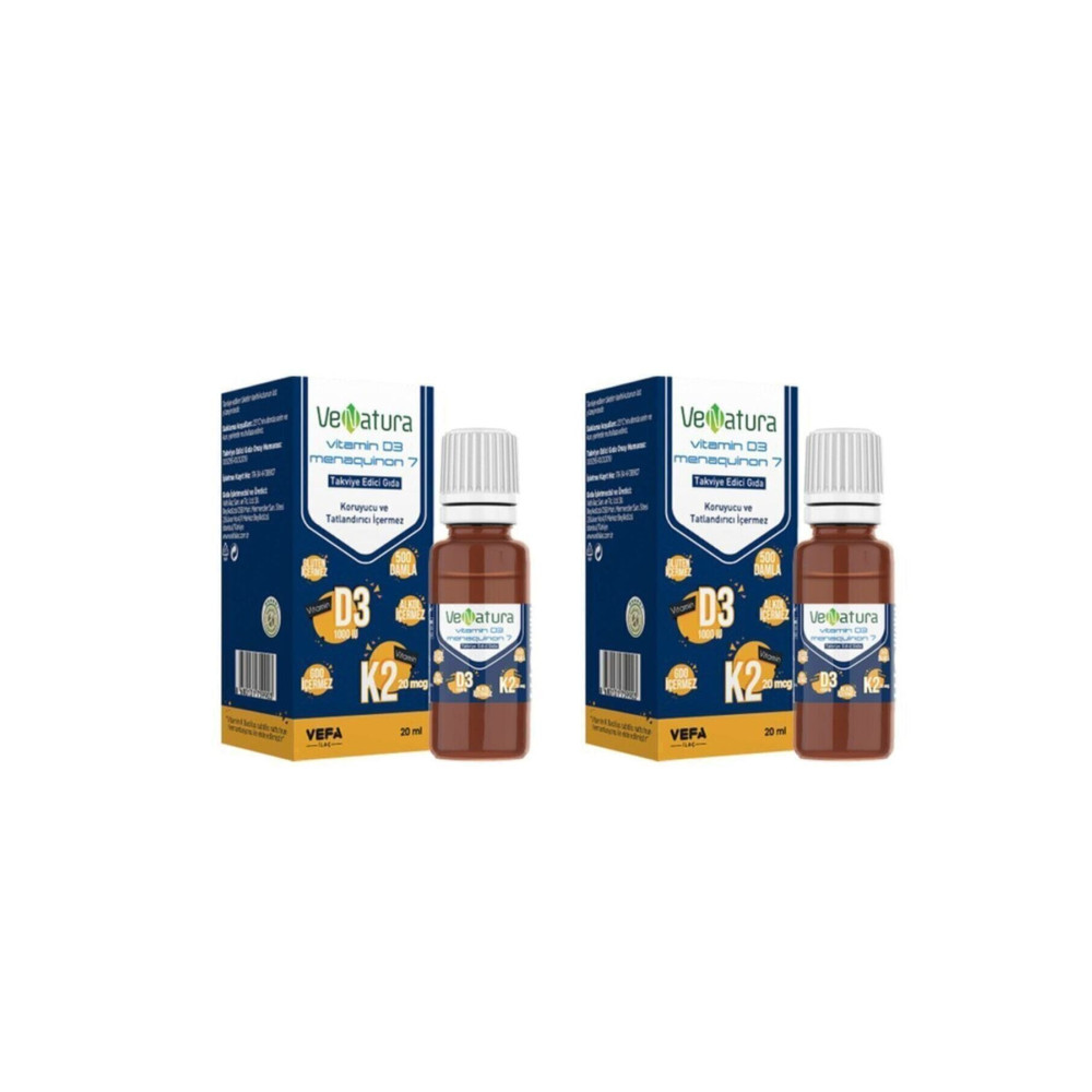 VeNatura Vitamin D3 K2 Menakuinon 7 Damla 20 ml 2 Adet Sağlık / Diyet Fiyatı