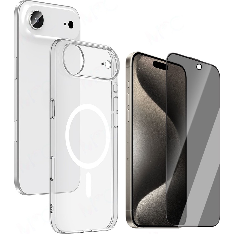 Vendas Apple iPhone 17 Air Kılıf Zore M-Safe Şarj Özellikli Şeffaf Kamera Çerçeveli Porto Kapak + Hayalet Ekran Koruyucu Cep Telefonu Kılıfı Fiyatı
