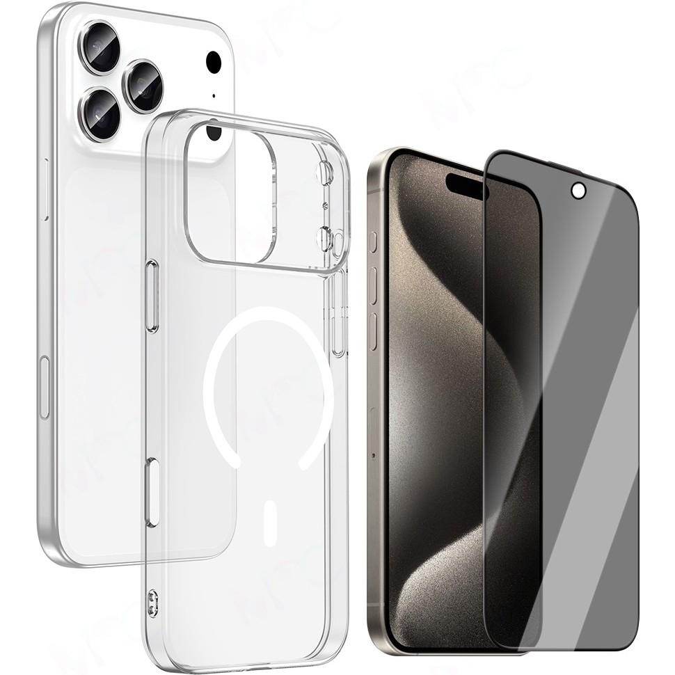 Vendas Apple iPhone 17 Pro Kılıf Zore M-Safe Şarj Özellikli Şeffaf Kamera Çerçeveli Porto Kapak + Hayalet Ekran Koruyucu Cep Telefonu Kılıfı Fiyatı