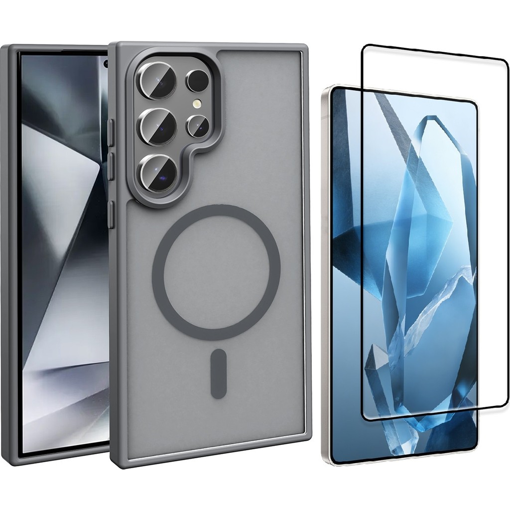 Vendas Galaxy S26 Ultra Kılıf M-Safe Şarj Özellikli Mat Arka Yüzey Vendas Sio Kapak + Tempered Cam Ekran Koruyucu - Gri Cep Telefonu Şarj Cihazı Fiyatı