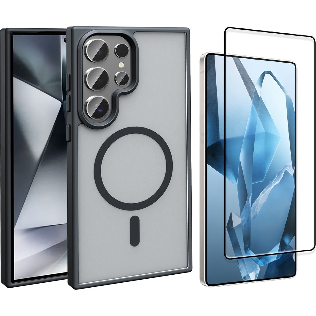Vendas Galaxy S26 Ultra Kılıf M-Safe Şarj Özellikli Mat Arka Yüzey Vendas Sio Kapak + Tempered Cam Ekran Koruyucu - Siyah Cep Telefonu Şarj Cihazı Fiyatı