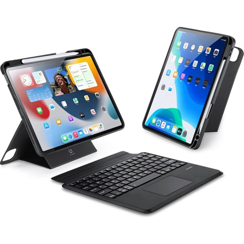 Vendas iPad Air 4 / iPad Air 5 / iPad Pro 11 Uyumlu Kablosuz Bluetooth Touchpad Klavye Dux Ducis Kapaklı Kılıf - siyah Tablet Aksesuarı Fiyatı