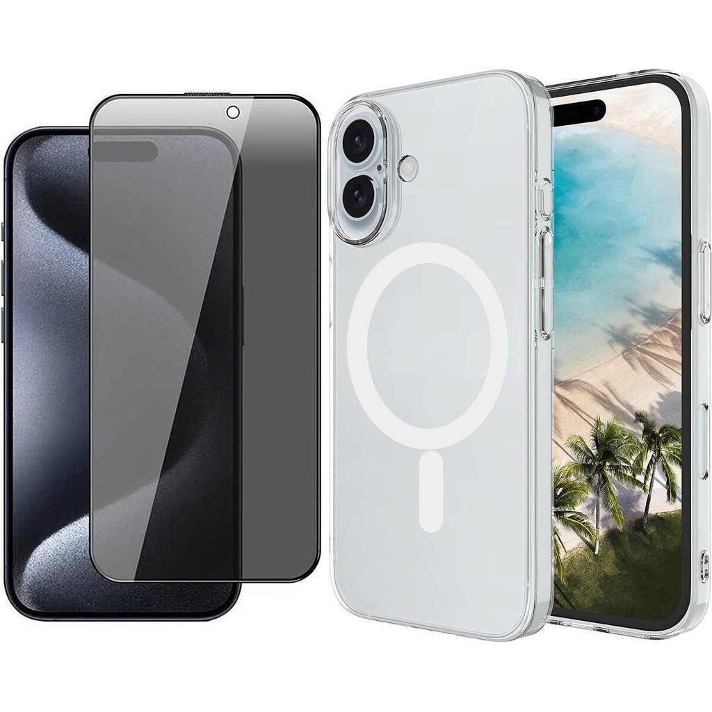 Vendas iPhone 16 Kılıf Zore M-safe Şarj Özellikli Şeffaf Tek Kamera Çerçeveli Porto Kapak + Hayalet Ekran Koruyucu Cep Telefonu Kılıfı Fiyatı