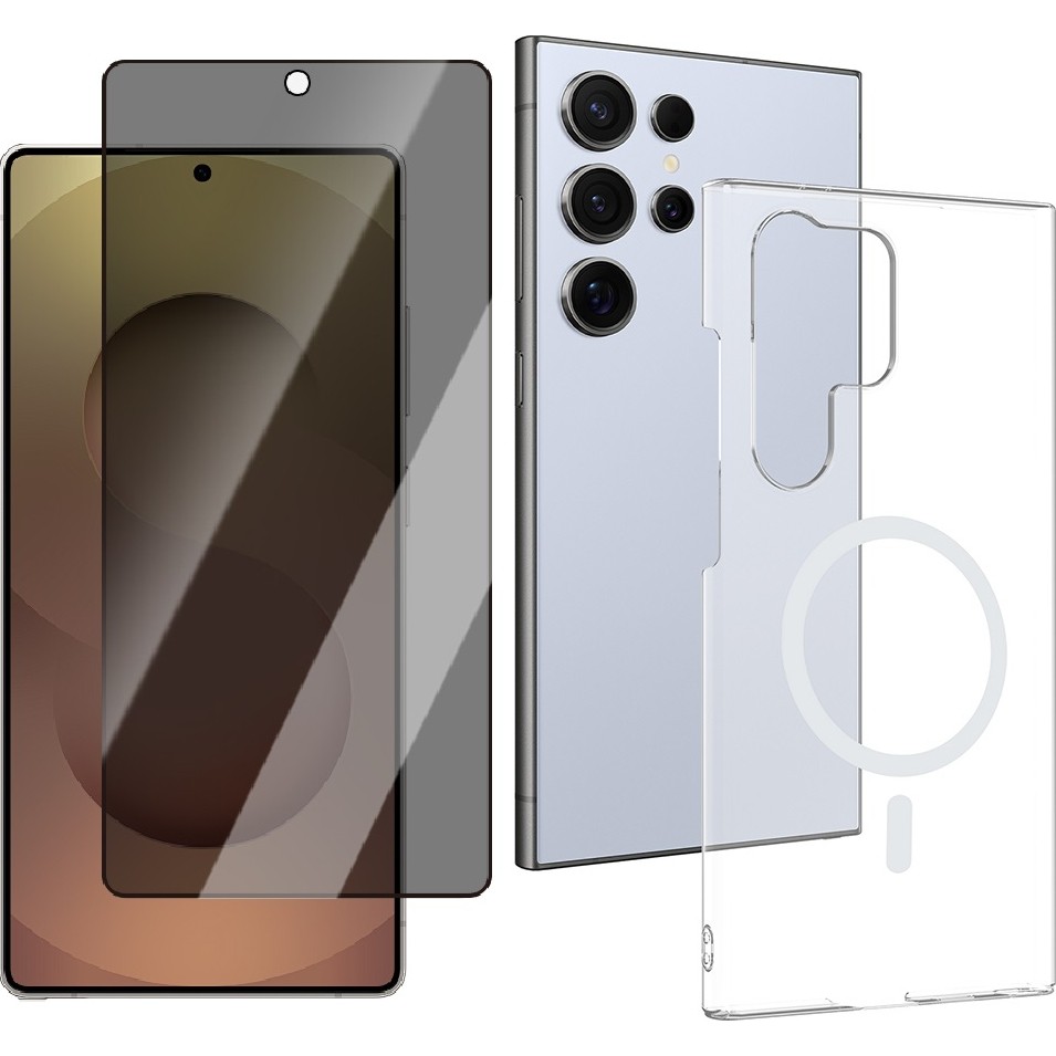 Vendas Samsung Galaxy S24 Ultra Kamera Korumalı M-Safe Şarj Özellikli Şeffaf Zore London Sert PC Kapak + Hayalet Ekran Koruyucu Cep Telefonu Ekran Koruyucusu Fiyatı