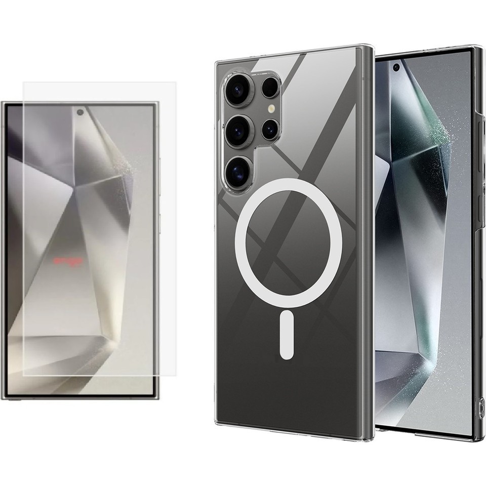 Vendas Samsung Galaxy S24 Ultra Kılıf Kamera Korumalı M-safe Sert PC Zore Porto Kapak + Nano Ekran Koruyucu - Şeffaf Cep Telefonu Kılıfı Fiyatı