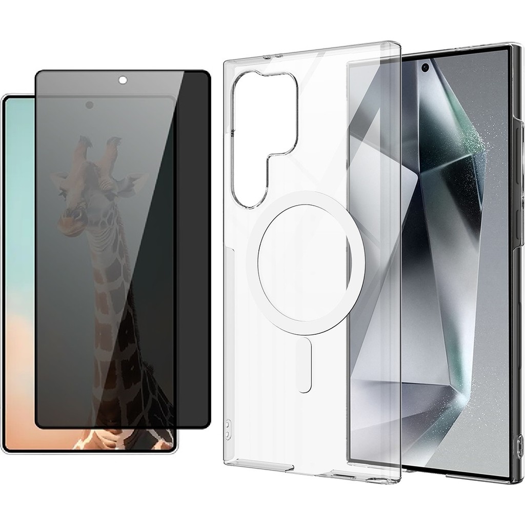 Vendas Samsung Galaxy S25 Ultra Kılıf Kamera Korumalı M-safe Sert PC Zore Porto Kapak + Hayalet Ekran Koruyucu - Şeffaf Cep Telefonu Kılıfı Fiyatı
