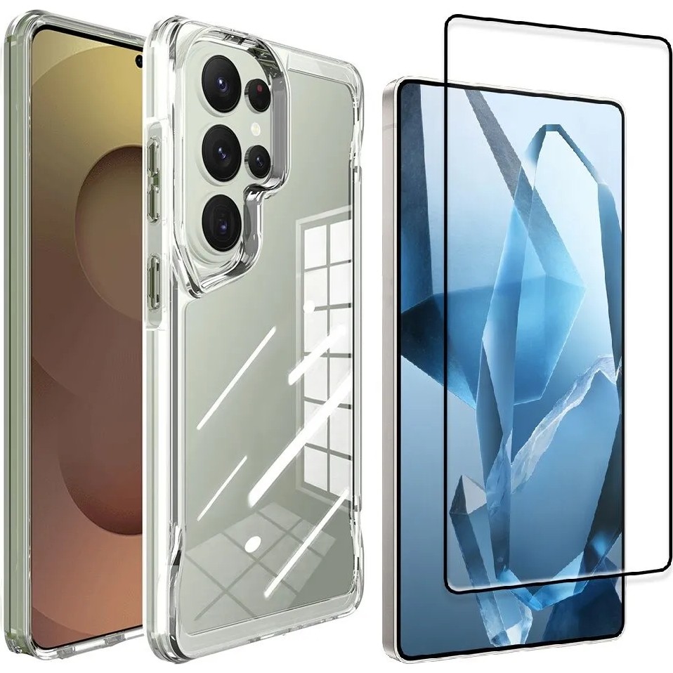 Vendas Samsung Galaxy S26 Ultra Kılıf Zore T-Max Kapak + Cam Ekran Koruyucu - Şeffaf Cep Telefonu Kılıfı Fiyatı