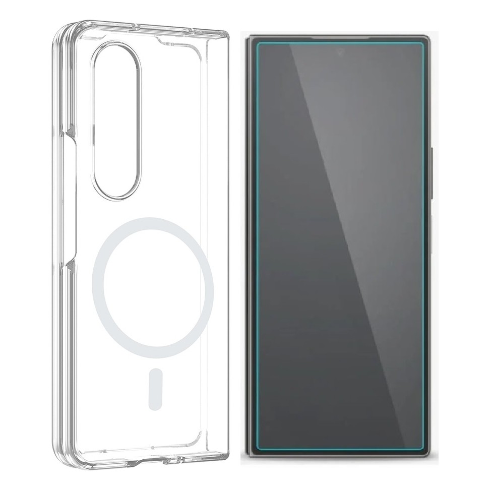 Vendas Samsung Galaxy Z Fold 4 Kamera Korumalı M-Safe Şarj Özellikli Şeffaf Zore London Sert PC Kapak + Nano Ekran Koruyucu Cep Telefonu Ekran Koruyucusu Fiyatı