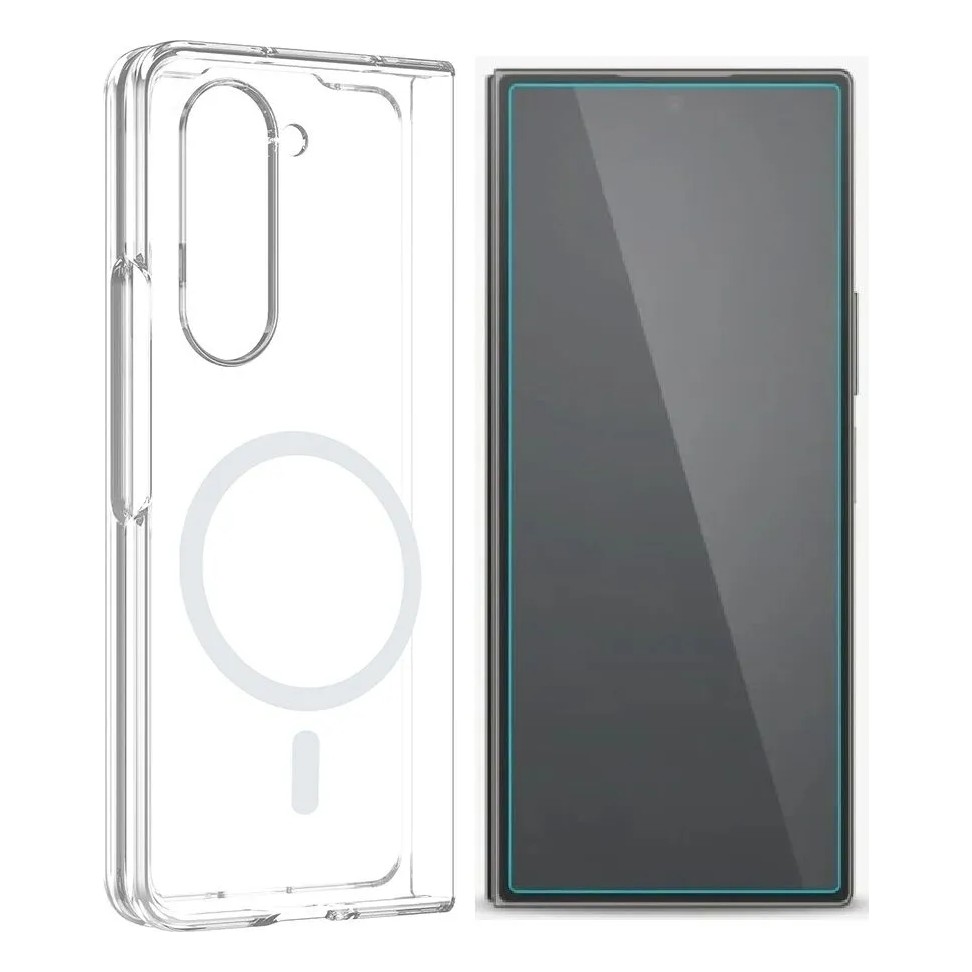 Vendas Samsung Galaxy Z Fold 5 Kamera Korumalı M-Safe Şarj Özellikli Şeffaf Zore London Sert PC Kapak + Nano Ekran Koruyucu Cep Telefonu Ekran Koruyucusu Fiyatı