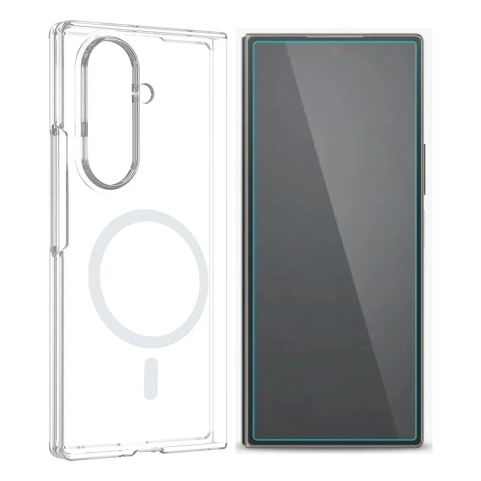 Vendas Samsung Galaxy Z Fold 6 Kamera Korumalı M-Safe Şarj Özellikli Şeffaf Zore London Sert PC Kapak + Nano Ekran Koruyucu Cep Telefonu Ekran Koruyucusu Fiyatı