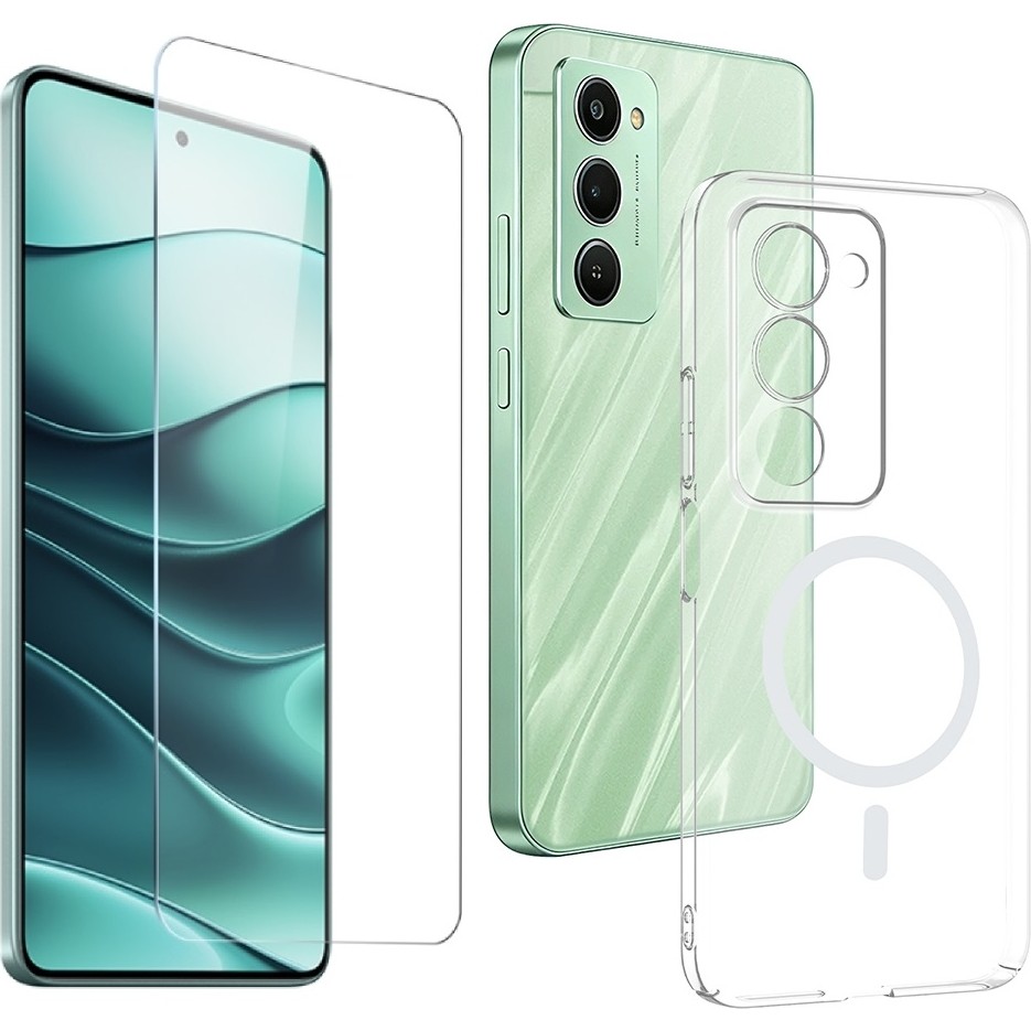 Vendas Xiaomi Redmi 15 Kamera Korumalı M-Safe Şarj Özellikli Şeffaf Zore London Sert PC Kapak + Cam Ekran Koruyucu Cep Telefonu Ekran Koruyucusu Fiyatı