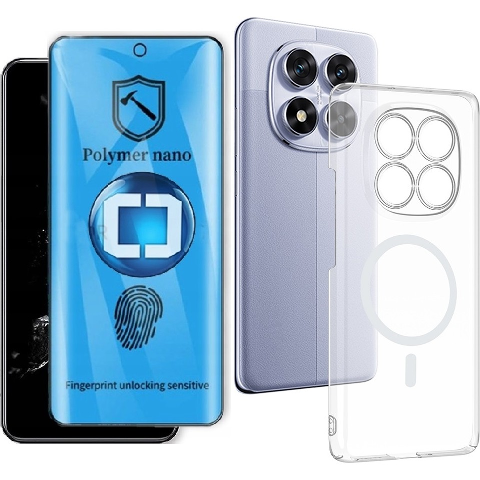 Vendas Xiaomi Redmi Note 14 Pro 4G Kamera Korumalı M-Safe Şarj Özellikli Şeffaf Zore London Sert PC Kapak + Polymer Nano Ekran Koruyucu Cep Telefonu Ekran Koruyucusu Fiyatı
