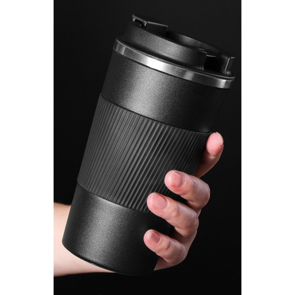 Venite Paslanmaz Çelik Kaydırmaz Lastikli Termos Bardak Mug Araç Kahve Çay Termosu Siyah Thermos 549 - 0,5 L Termoslar Fiyatı