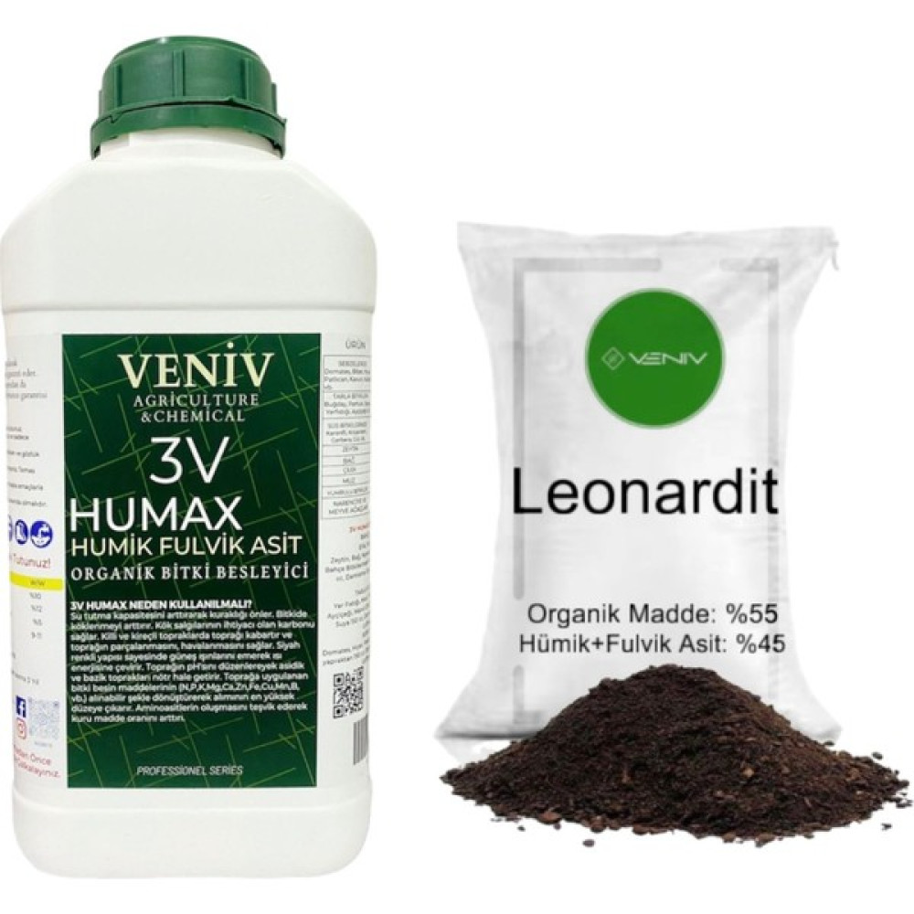 Veniv 3V Humax Hümik Asit Çözeltisi Ph düşürücü 5l+ Leonardit- Köklendirici-Hümik Asit 1 kg Gübre Fiyatı