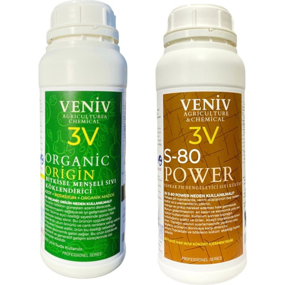 Veniv 3V Origin Bitkisel Menşeili Köklendirici 1l+ 3V Power Sıvı Kükürt- Ph Dengeleyici+Kireç Giderici 1l Bitki Fiyatı