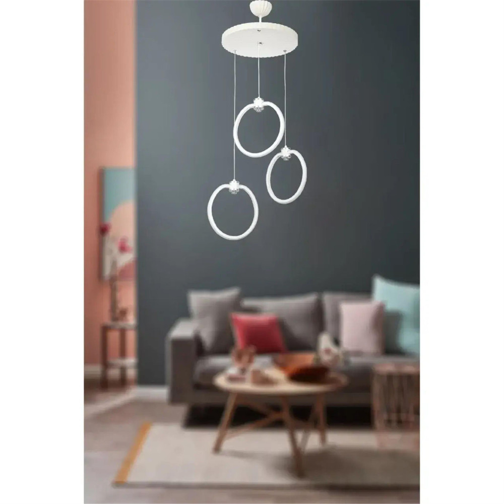 Venon Beyaz 3' Lü Hestia Yuvarlak LED Avize (703 0787 27 055) Oto, Bahçe, Yapı Market Fiyatı