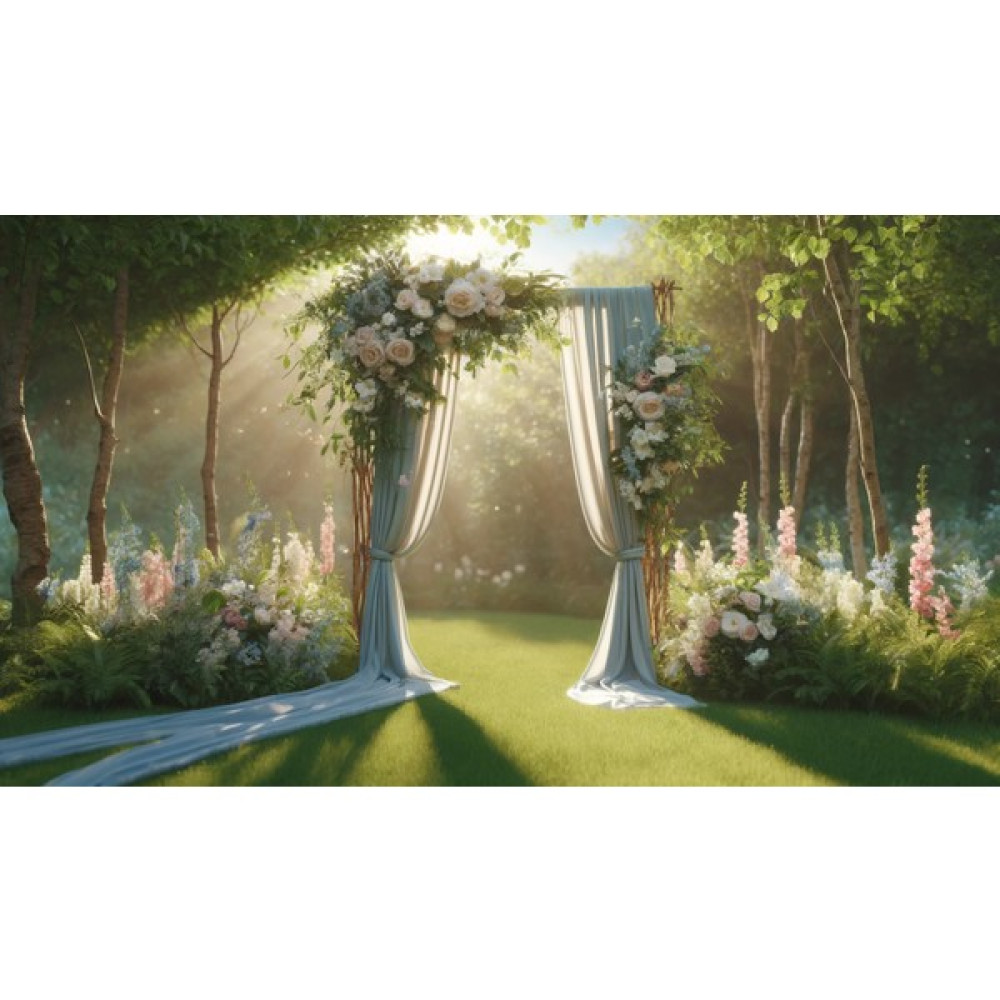 Venspor Açık Hava Etkinlikleri Için Çiçekli Ahşap Kemerli Fon Perdesi - Doğal ve Romantik Tasarım, Pastel Renklerde Çiçekler, 200X150CM Arkaplan, Duvar Örtüsü - 200 x 150 Oto Boyaları Fiyatı