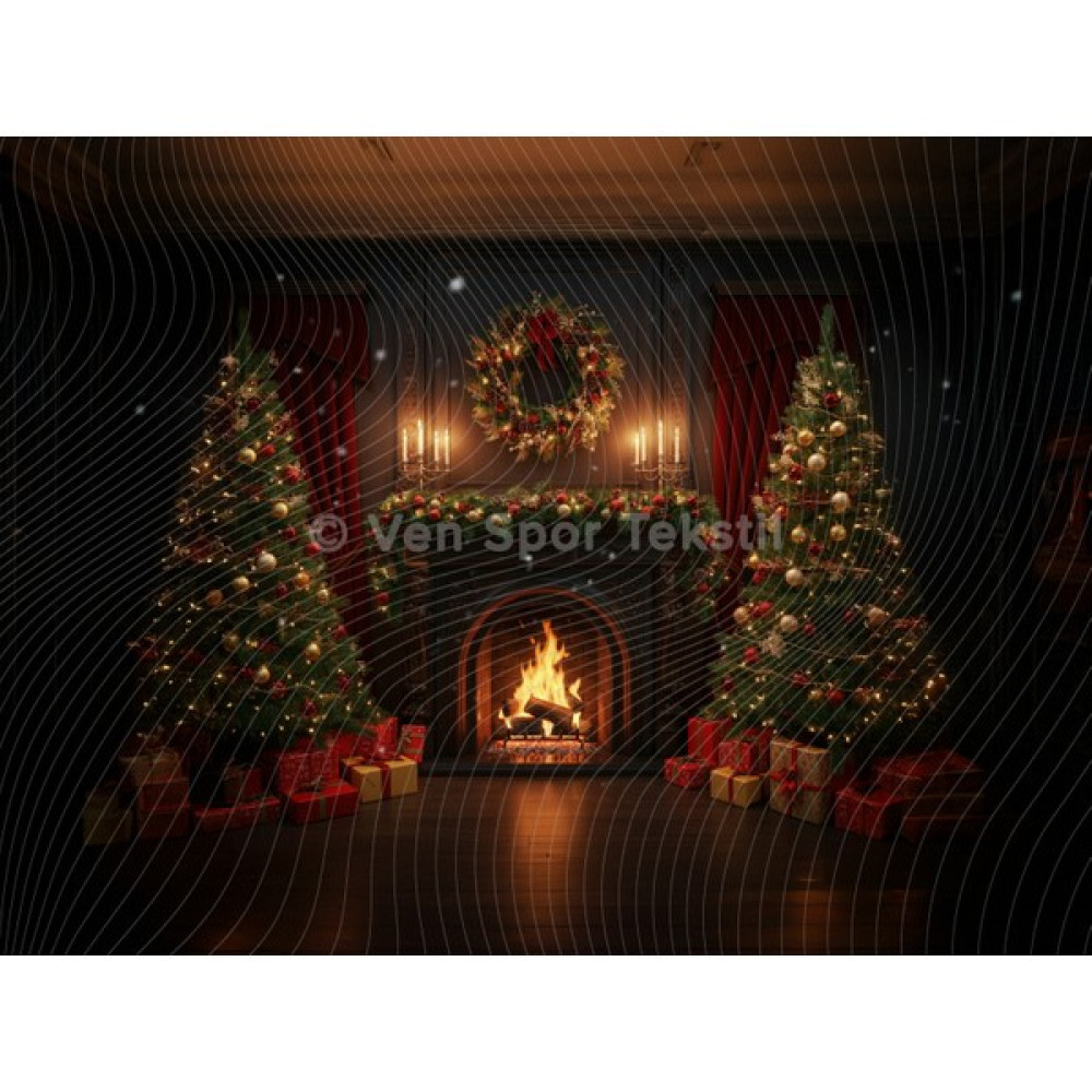Venspor Noel Temalı 200 x 150 cm Stüdyo Fonu Arka Plan Şömine ve Çam Ağacı Süslemeli Oto Boyaları Fiyatı