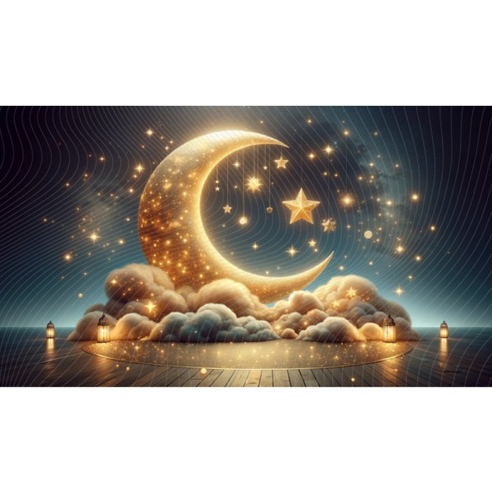 Venspor Yıldızlı Gece ve Hilal Temalı Fon – Ramazan Özel Fotoğraf Arkaplanı, Etkileyici Ay Sahne Tasarımı, 200X150, Arkaplan - 200 x 150 Video Kamera Aksesuarları Fiyatı