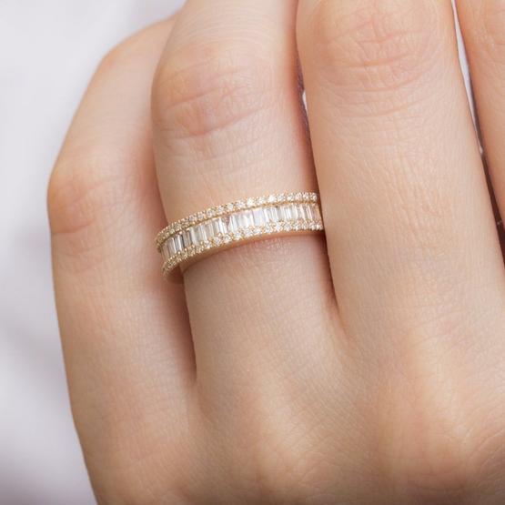 Venta 0,88 Karat 14K Baget Yarımtur Pırlanta Yüzük