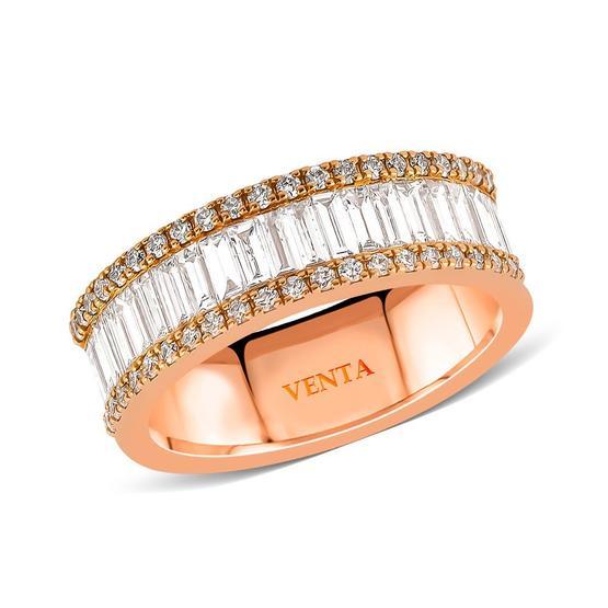Venta 0,88 Karat 14K Baget Yarımtur Pırlanta Yüzük Pırlanta Tek Taş Yüzük Fiyatı