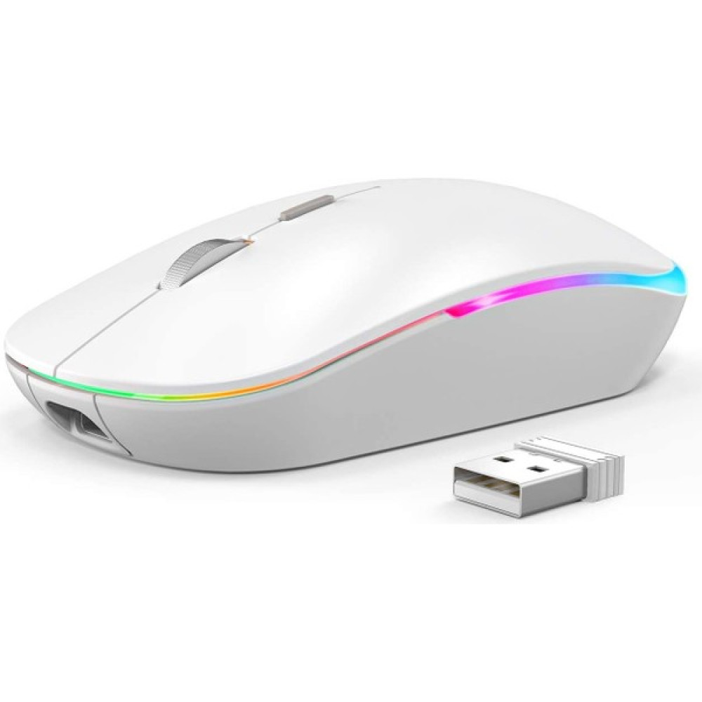 Venta Caliente Rgb Kablosuz Fare, 2.4g Şarj Edilebilir Sessiz Kablosuz Bluetooth Fare, LED Ergonomik Fare (Yurt Dışından) - Renkli Klavye - Mouse Fiyatı