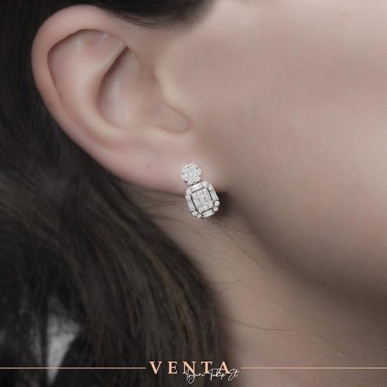 Venta Pırlanta 0,79 Karat 14K Baget Pırlanta Küpe Pırlanta Küpe Fiyatı
