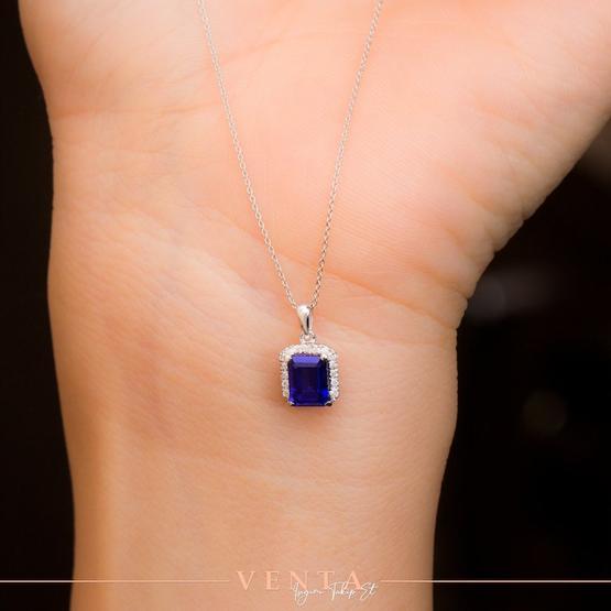 Venta Pırlanta 1,44 Karat 14K Pırlantalı Safir Kolye