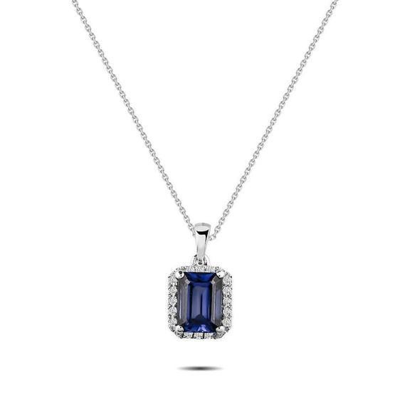 Venta Pırlanta 1,44 Karat 14K Pırlantalı Safir Kolye Pırlanta Kolye Fiyatı